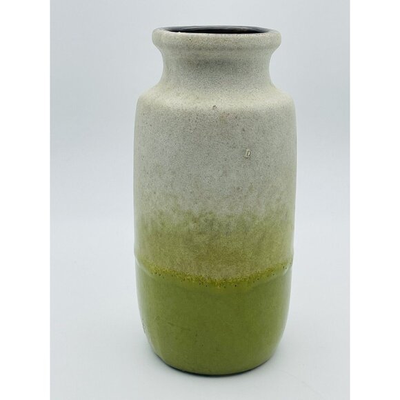 A West German Fat Lava Vase by Scheurich Green Cream Two Tone 213-20. - Picture 4 of 8